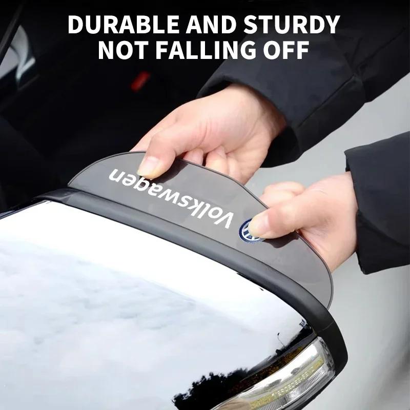 80% Hot 2Pcs Car Rearview Mirror Rain Eyebrow Sun Shade Cover Sticker For Volkswagen VW Scirocco GOLF MK6 Polo Tiguan PASSAT