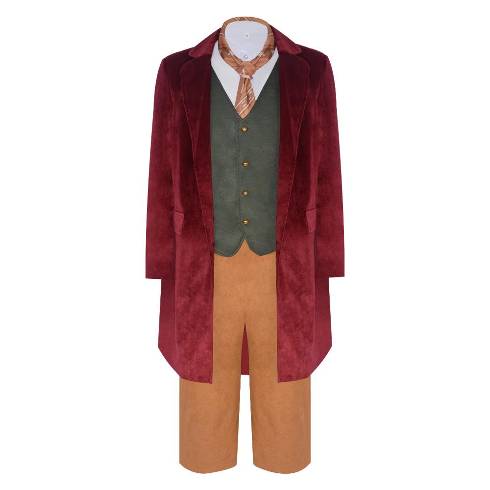 The Hobbit Bilbo Baggins Cosplay Costume Halloween Role Play Outfit Medieval Style Cloak and Props