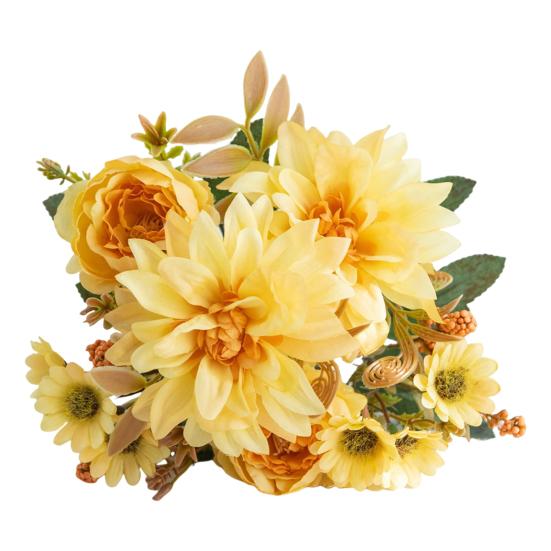 Связка искусственных цветов Искусственный букет из георгин Реалистичные искусственные цветы для цветочной композиции Украшения для свадьбы дома
