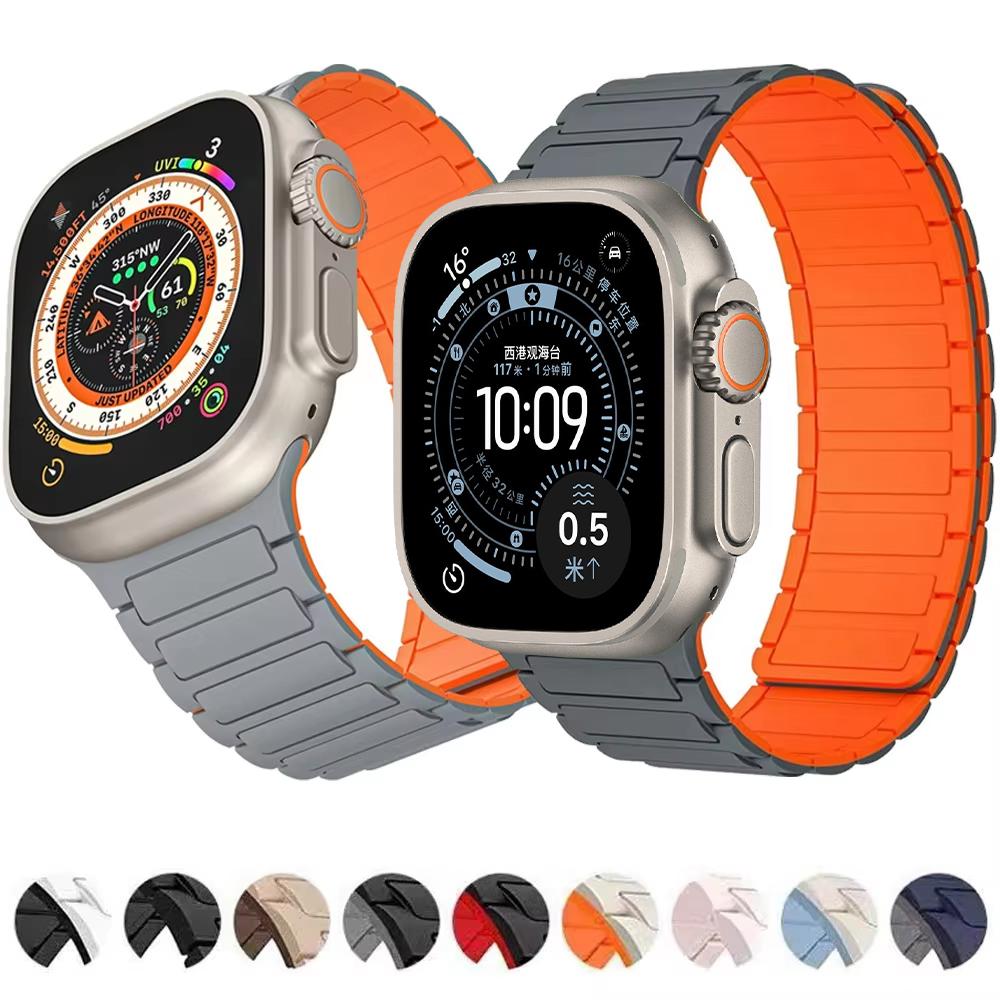 Силиконовый ремешок для Apple Watch Band 49мм 46мм 42мм 45мм 44мм 41 40мм Браслет iWatch Серии 11 10 9 8 7 6 5 4 SE Ultra 3 2 49ММ