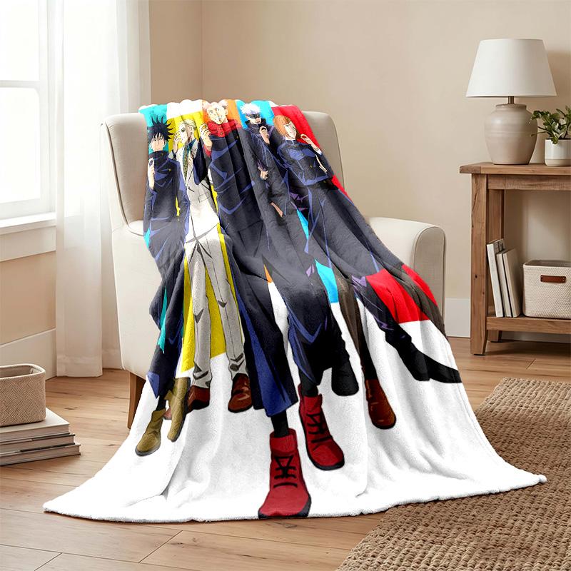 Jujutsu Kaisen blanket Flannel Blanket Soft Cozy Plush Throw for Sofa Bed Lightweight Home Decor