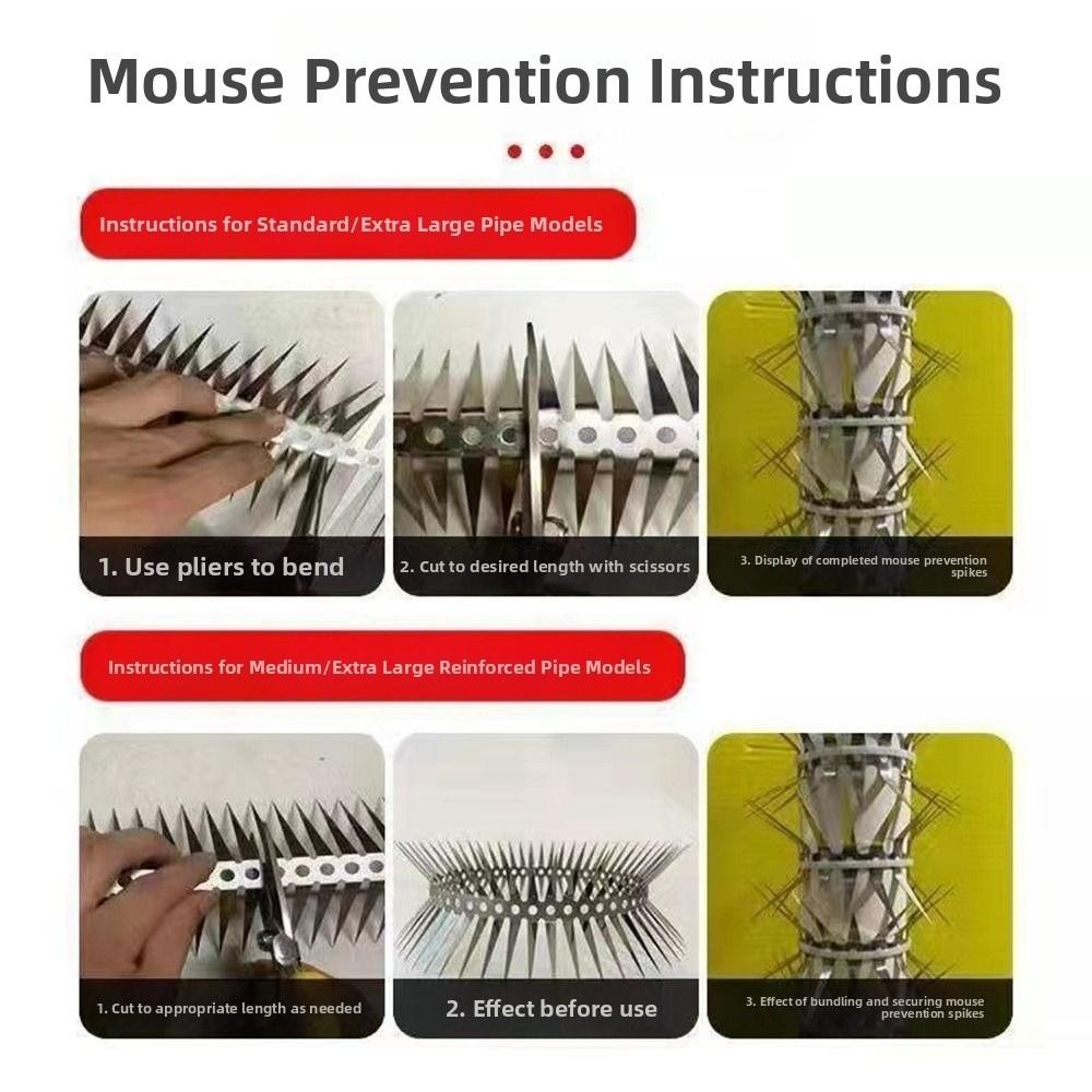 Flexible Squirrel Deterrent 0.5/1m Anti Rat Snake Baffle Blocks Anti Pigeon Spikes Fence