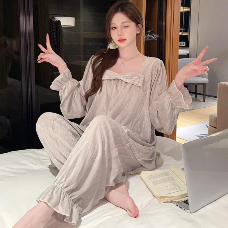 Большой размер бархатная роскошная домашняя одежда женская зимняя одежда для дома с длинным рукавом комплект из 2 предметов женская пижама свободный комплект