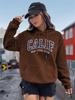 Women's Hoodies Y2K Kozy Fleece CALIF Letter Pullover Casual Top Aesthetic Fashion Clothing Trend Hoodie woman Hooded Sweatshirt