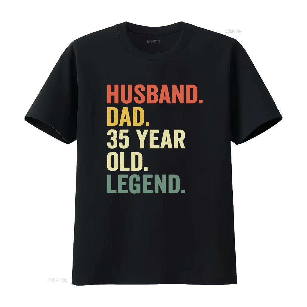 Retro Vintage Unisexs 35th Birthday Husband Dad 35 Year Old Legend Print Casual T Shirt vintage Breathable Versatile