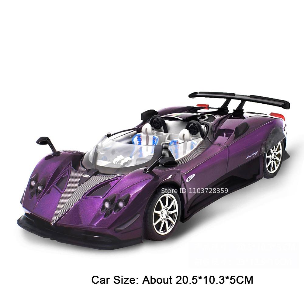 1:24 модели игрушечных спортивных автомобилей Pagani Huayra Zonda, литые из сплава, мини-суперкары, со звуком и светом, открывающиеся двери, инерционный механизм, подарки для мальчиков