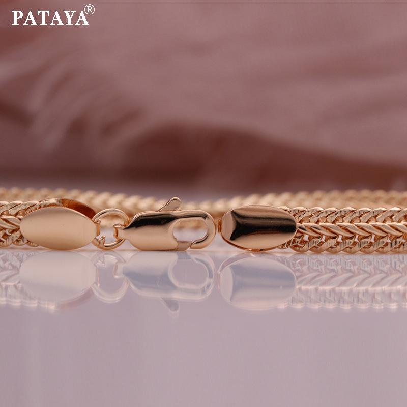 PATAYA Цвет розового золота, итальянское ожерелье ручной работы, унисекс, длинная цепочка