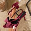Fashion Fashion Bow Decoration High Heeled Sandals Women Comfort Open Toe Back Strap Design Slide Sandal Pointed Toe Wedding Bridal Shoe