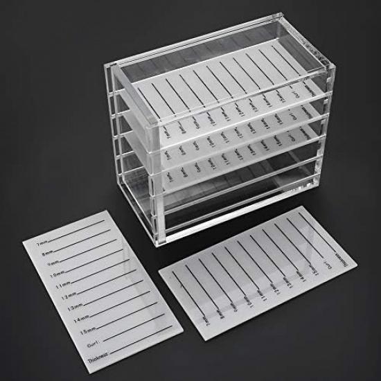 Acrylic Cosmetic Storage Makeup Organizer Clear Eyelash Storage Box Eyelashes Glue Pallet Holders 5 Layers Grafting Eyelash Extension Tool