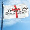 1pc 91.44x152.4 cm Jesus The Way The Truth The Life Flag - Vivid Color and Fade proof - Canvas Header and Double Stitched - Christian Flags Polyester 