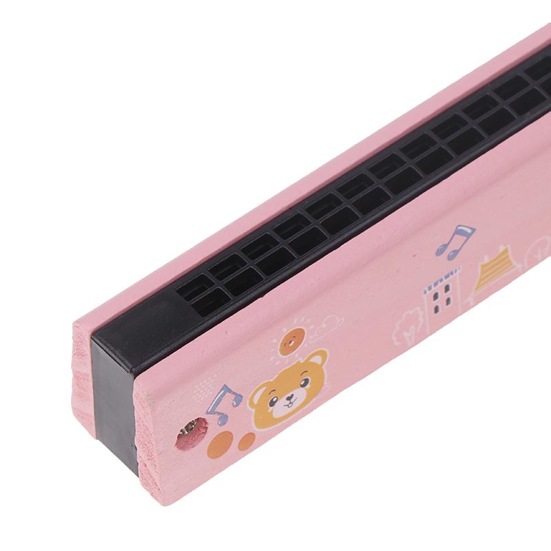 1Pc Cute Montessori Educational Toys Cartoon 16 Holes Key Wood/Iron Harmonica Mouth Organ Kids Musical Wind Instrument Gift Toy