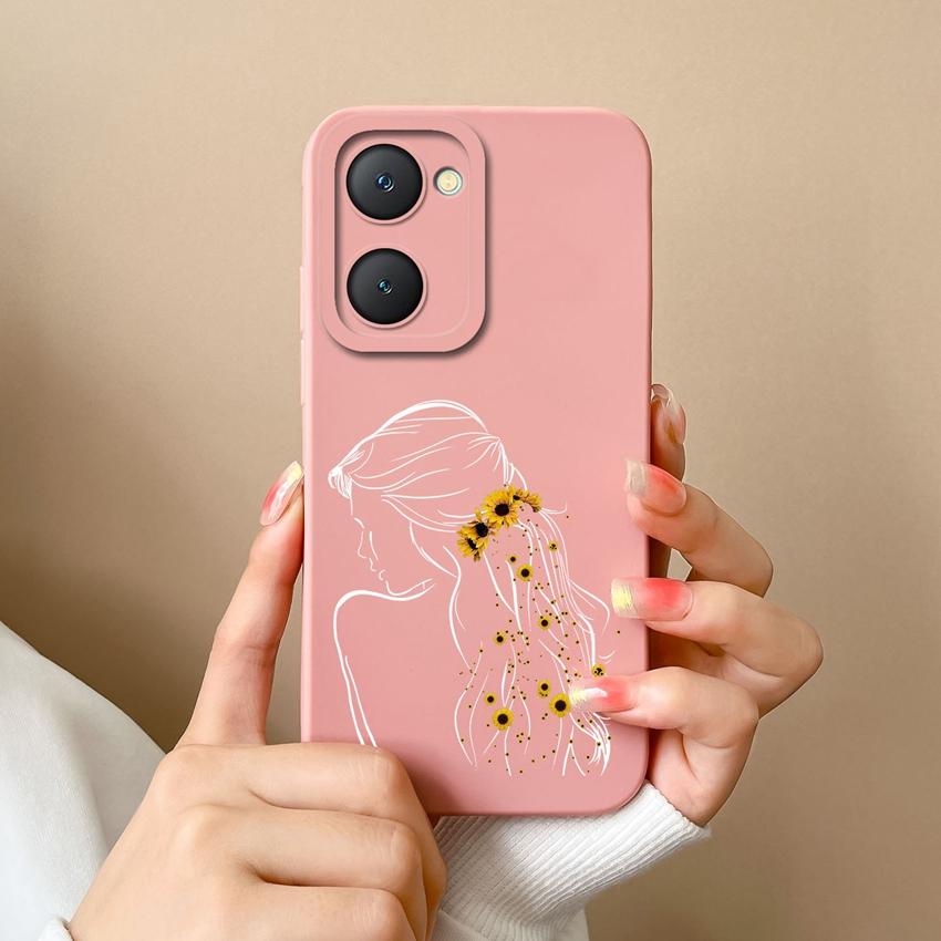 Новый чехол для Vivo iQOO U5x Z9 Lite Y400 Pro Y03t Y02t Y18i Y18t Милый чехол для телефона для девочки Защитная пленка для экрана Жидкий силикон Пылезащитный чехол для корпуса Vivo