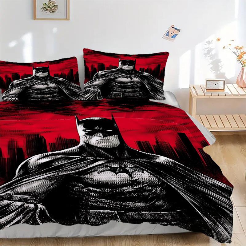 3pcs batman, superhero Duvet Cover Set, 1 Duvet Cover + 2 Pillowcases (No Insert), High-Definition Print for All Seasons,Durable yy251103059