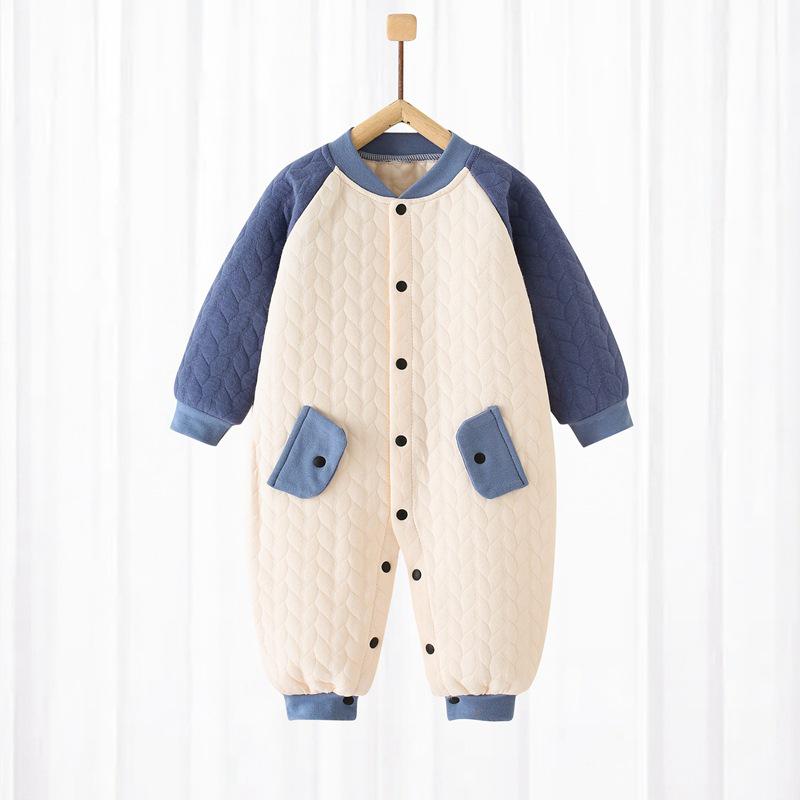 Baby Jumpsuit: Quilted, Warm Cotton Suit for Newborns (Spring, Autumn, Winter)