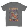 FCawF Rooster FCAWF Funny Skeleton Chicken T Shirts for Men Cotton Vintage TShirt O Neck Tee Shirt Short Sleeve Tops Original