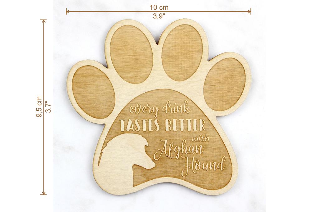 Afghan Hound, Tazi – Mug coaster, engraved coaster with dog | Art-Dog