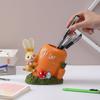 Home Desk Decoration Cute Creative Rabbit Carrot Pen Holder Resin Crafts Ornaments