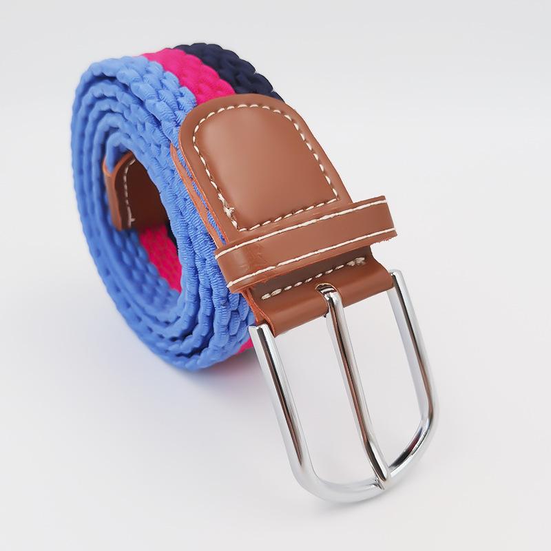 Elastic Elastic Braided Belt Student Canvas Needle Buckle Versatile Belt for Men and Women