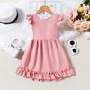 Children Clothing Girls Summer Solid Color Backless Bow Dress Princess Daily Casual Dresses for 2-7 Years Old
