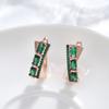 Зеленые Натуральные Цирконы Английские Серьги Для Женщин Розовое Золото И Черное Покрытие Винтажные Серьги Свадебные Украшения
