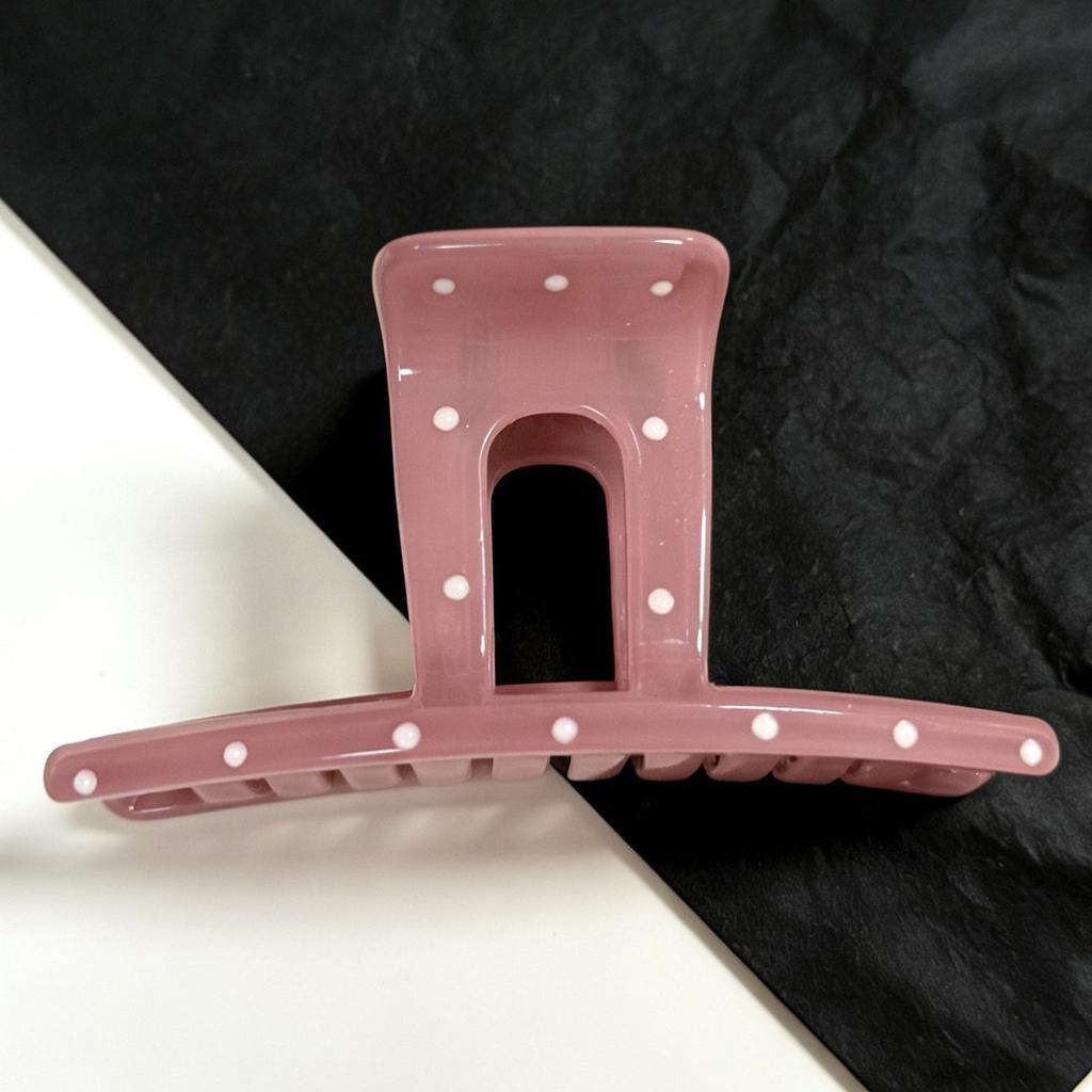 Jelly Candy~ High-Value Polka Dot Medium Grab Clip French Atmosphere Lazy Wind Half Tie French Hairpin Clip