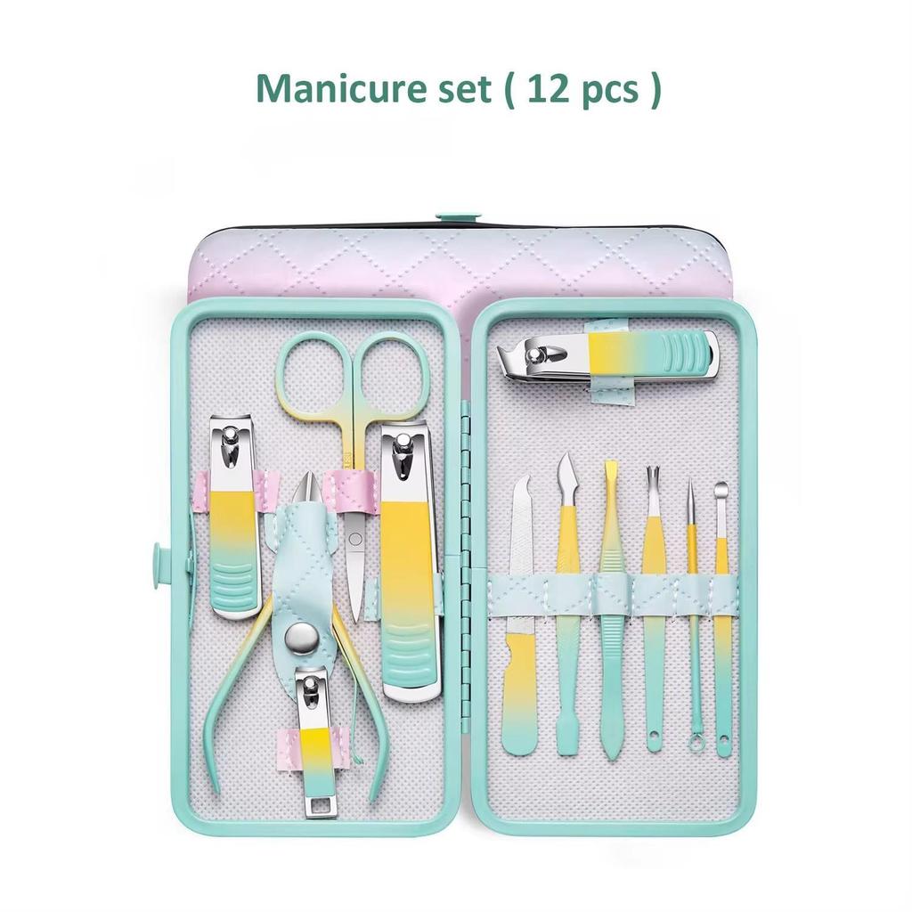 7/10/12/18 Pieces Brand New Gradient Colour Nail Clipper Set, Stainless Steel Manicure Tools Pedicure Tools, Men Women Personal Beauty Care Tools