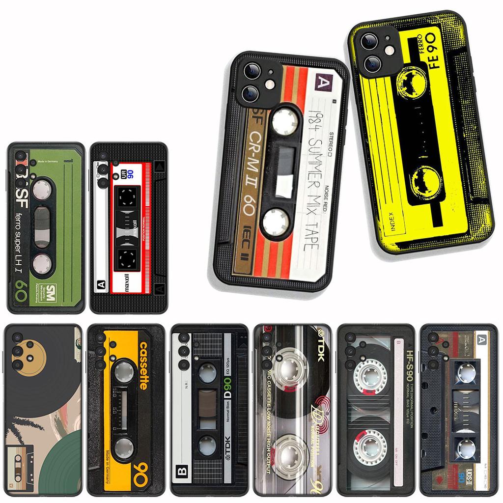 Coque Cover for Samsung Galaxy S25 S23 S22 S24 FE Ultra S10 Plus A05 A06 A15 A16 A26 A35 S10E Case Cassette Tape Music Retro