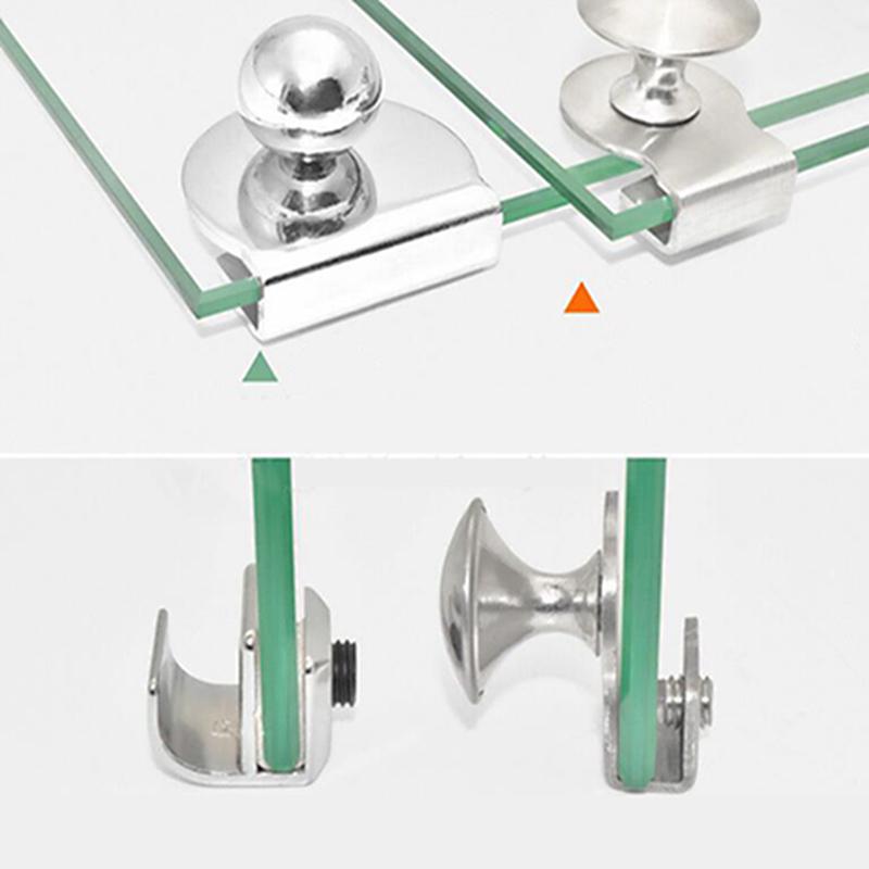 No Perforation Stainless Steel Glass Door Handle / Clamp / Clip for Office Glass Door