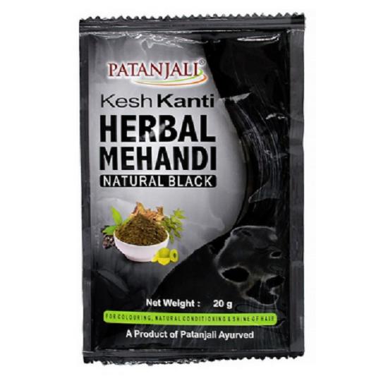 Patanjali Kesh Kanti Травяная Хна Натуральный Коричневый, Темно-коричневый и Натуральный Черный