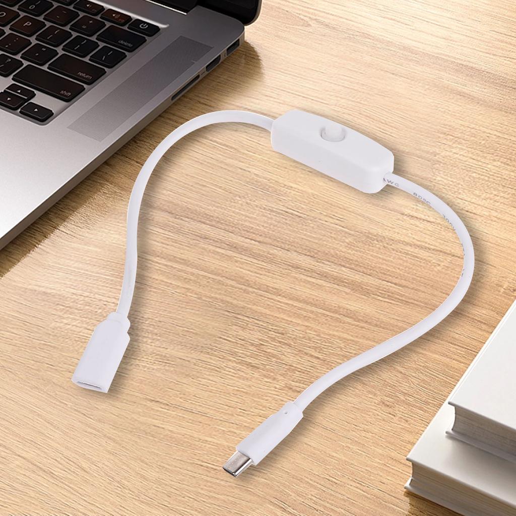 Удлинительный кабель Type C (папа-мама) с кнопкой ВКЛ/ВЫКЛ. Удобное управление питанием для телефонов, планшетов и многого другого.