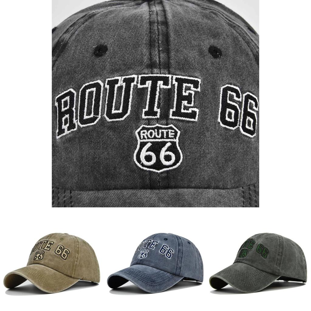 Винтажная вышитая бейсболка Route 66, джинсовая кепка-утка, ковбойская шляпа от солнца