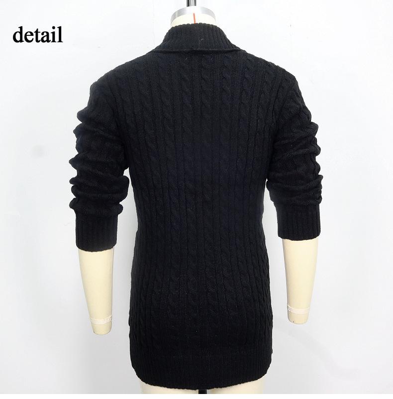 Мужской длинный вязаный кардиган с воротником-шалью, облегающий кардиган с длинным рукавом, повседневные кардиганы на пуговицах, осенне-зимние вязаные свитера, куртка для мужчин