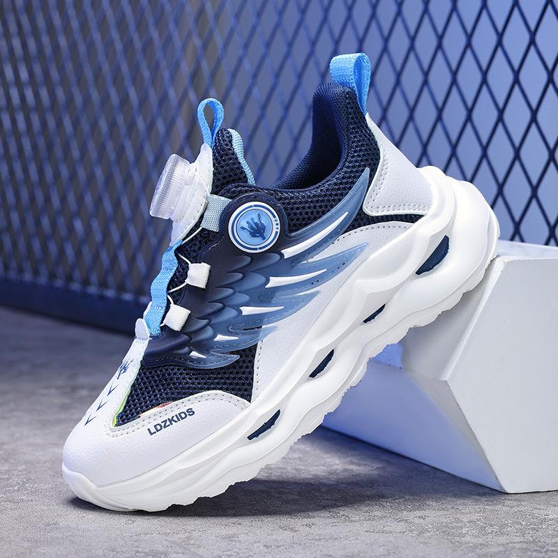 Обувь для девочек, версия с девственной пуговичной поверхностью, корейская спортивная версия для девочек, обувь среднего и большого размера, дышащие кроссовки с крыльями из подкладки