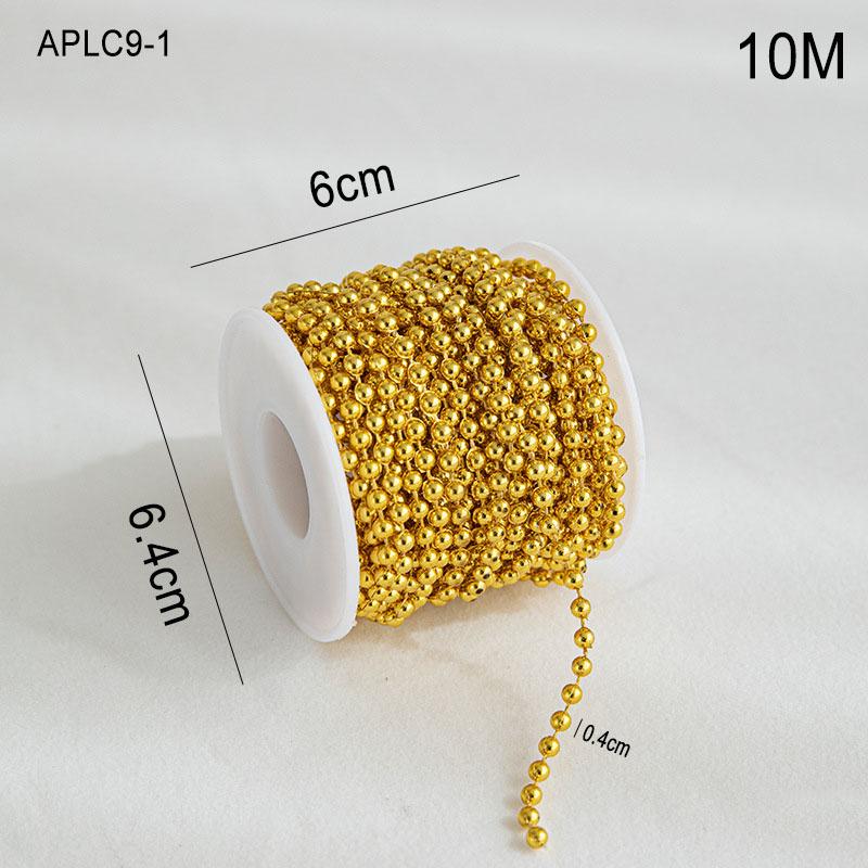 Christmas Decorations Colorful Electroplated Beads String Garland Home Xmas Tree Ornaments Nativity New Year Gift DIY Dollhouse