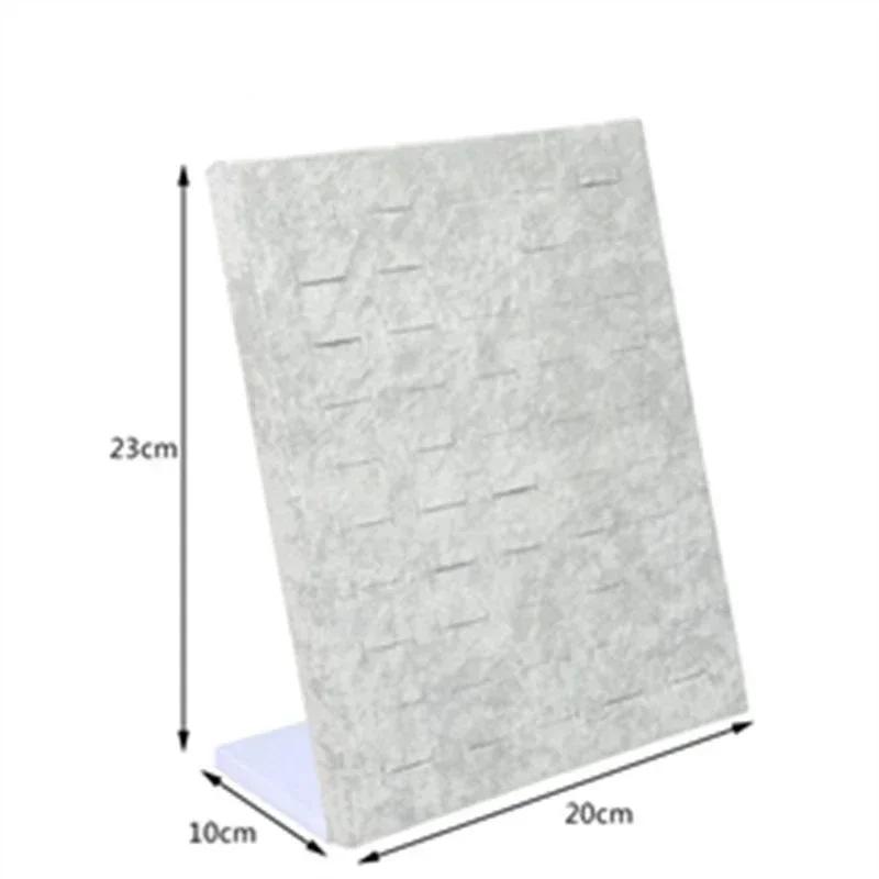 Household Portable Simple Black Gray Velvet Display Case Jewelry Ring Displays Stand Board Holder Box Plate Storage Desk