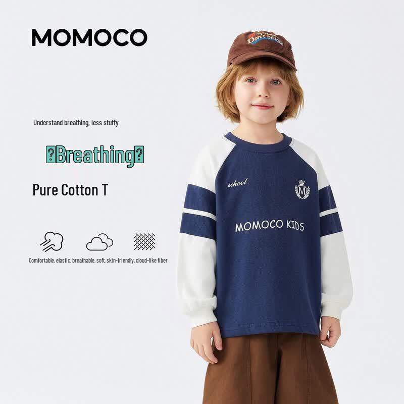 Хлопковая футболка с длинным рукавом для мальчиков MOMOCO