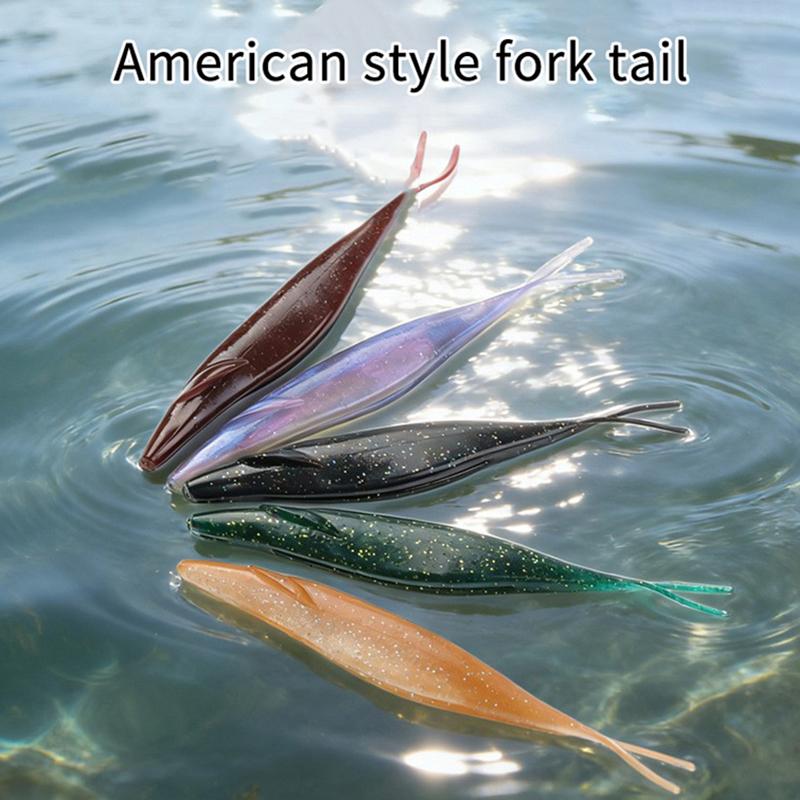 6Pcs 12.7Cm 9.6G Pvc Forked Tail Sinking Soft Lure Artificial Silicone Swimbait Fishing Lure Pike Perch Bass Pesca