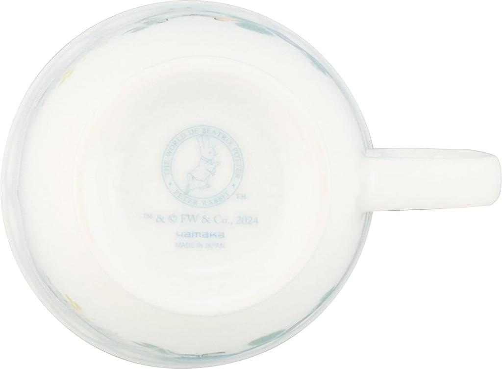 Yamaka Shoten Peter Rabbit Coffee 10x10cm Shabby Chic Flower Sisters Mug, 340ml, Approx. Diameter, Design, White, PR652-11