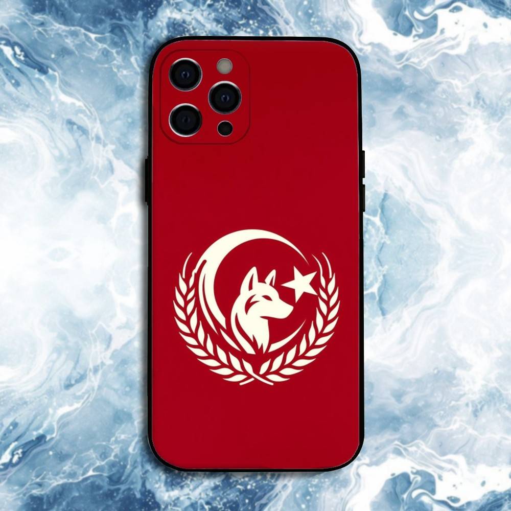 Чехол для телефона Turk Wolf Turkey Flag для iPhone 17, 16, 15, 14, 13, 12, 11 Plus, Pro Max, Мягкий силиконовый черный чехол
