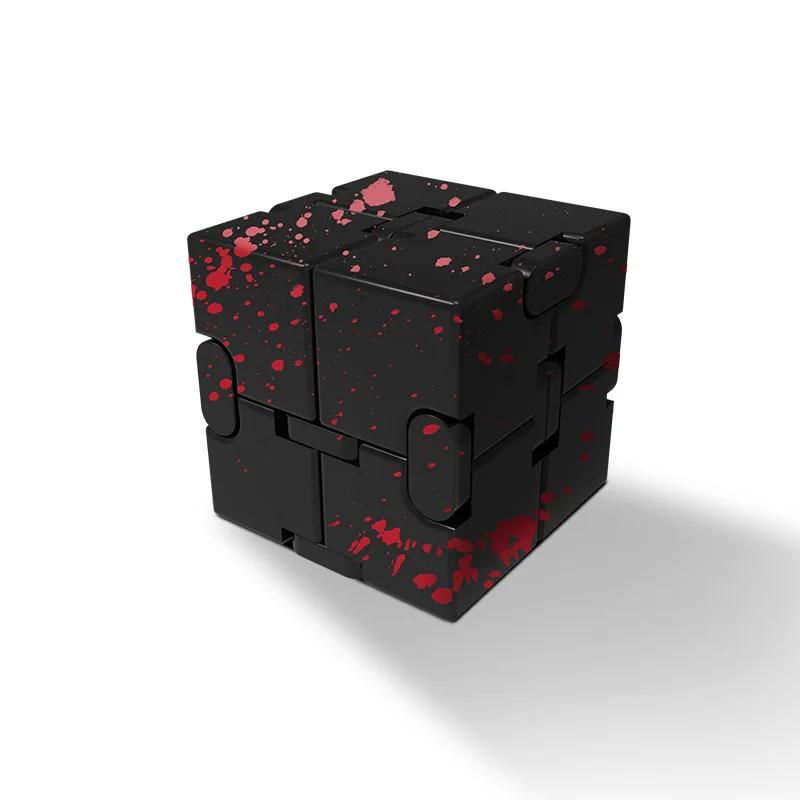 Infinite Cube Aluminum Alloy Metal Edc Stress Relief Mini Toy Portable Office Infinite Flip Cubic Fidget Relax Venting Toys