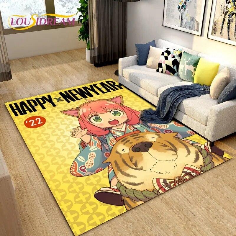 SPY×FAMILY Japan Anime Cartoon Area Rug,Carpet Rug for Living Room Bedroom Sofa Doormat Decoration, Kids Play Non-slip Floor Mat