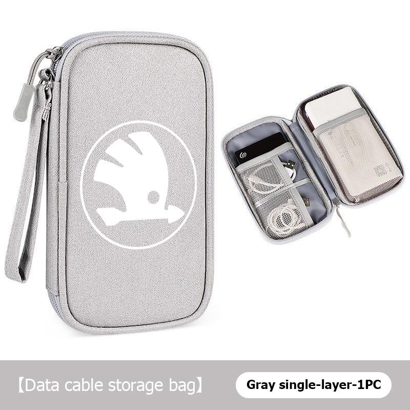 Travel Portable Digital Accessories Storage Bag Organizer For Skoda Kamiq Karoq Octavia 2 3 Rapid Scala Kami Fabia VII VRS RD4