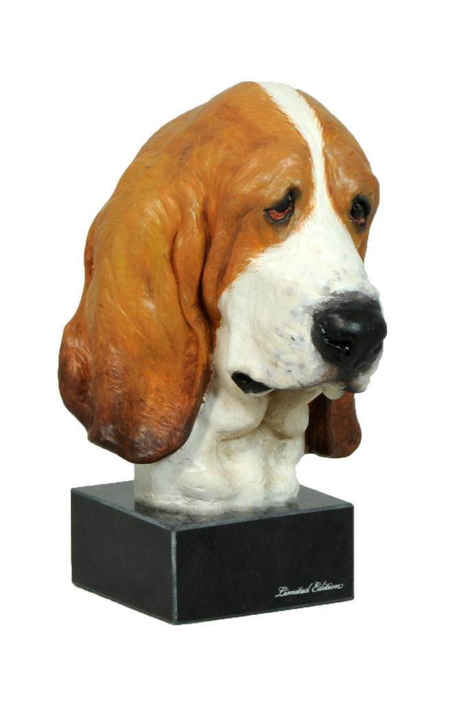 Basset Hound II - Painted Figurine, Statue, Figure, Made by the Artist, Brand Art-Dog