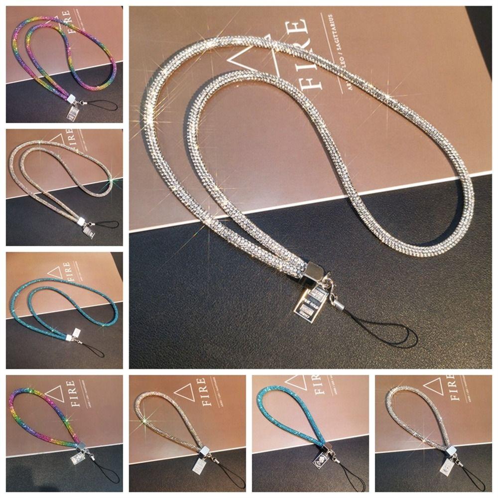 Full  Rhinestone Phone Lanyard  Pendant Long Phone Straps  Phone Accessories