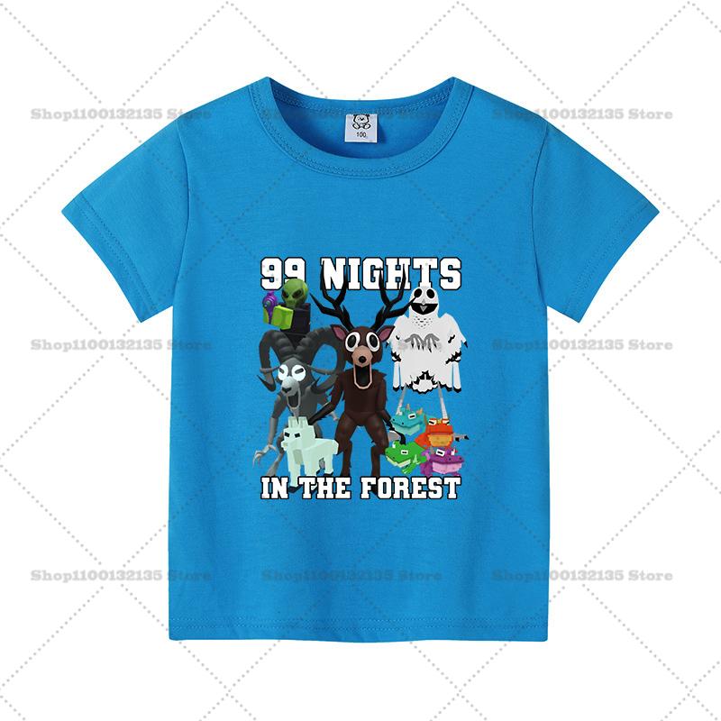 Игровая футболка 99 Ночей в Лесу для Мальчиков и Девочек, Печатный Хлопок, Детская Повседневная Футболка с Коротким Рукавом, Топ с Коротким Рукавом для Малышей, Подарок