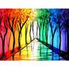 5D DIY Алмазная картина Красочный пейзаж Дерево Алмазная вышивка Набор для вышивки крестом Полный горный хрусталь Мозаика Домашний декор