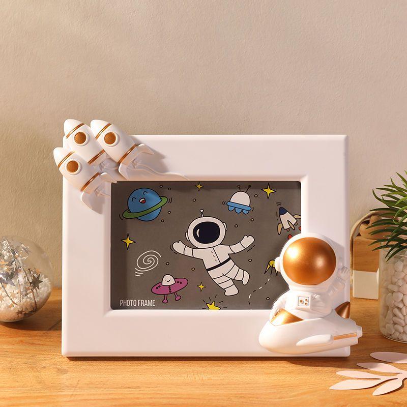 7-дюймовая фоторамка «Астронавт», Милая мультяшная детская рамка, Пластиковый рельеф, Горизонтальная пластина, Вертикальная пластина, Фоторамка
