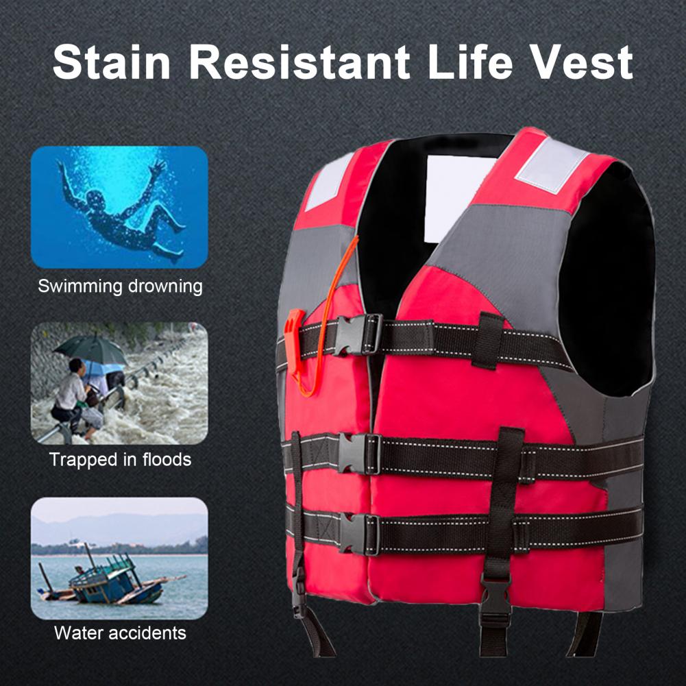 Спасательный жилет с пряжкой спереди, надежная посадка, взрослый спасательный жилет с регулируемыми застежками для водных видов спорта, катания на лодках, безопасность, пятно