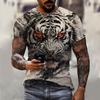 Мужская футболка с рисунком животного тигра, топ с 3D-принтом, летняя футболка с львом, женская уличная мода