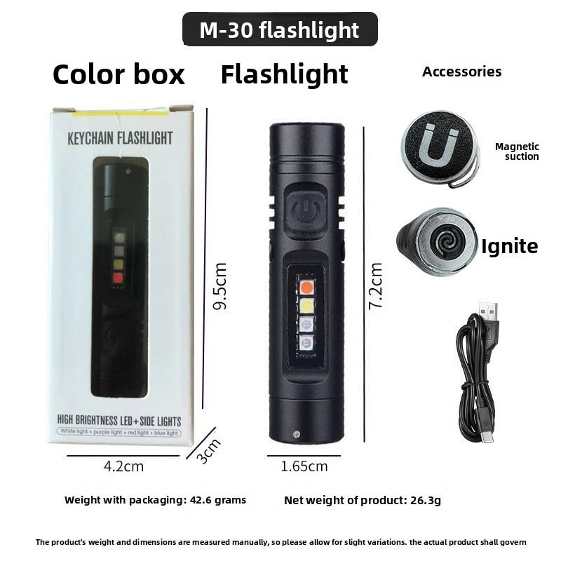 Multifunctional Full Aluminum Alloy Mini Key Cap Clip Flashlight Portable Long Battery Life Work Light for Emergency Camping